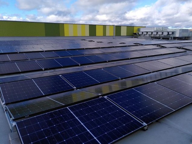 Installierte Photovoltaikanlage am Standort in Lonsee