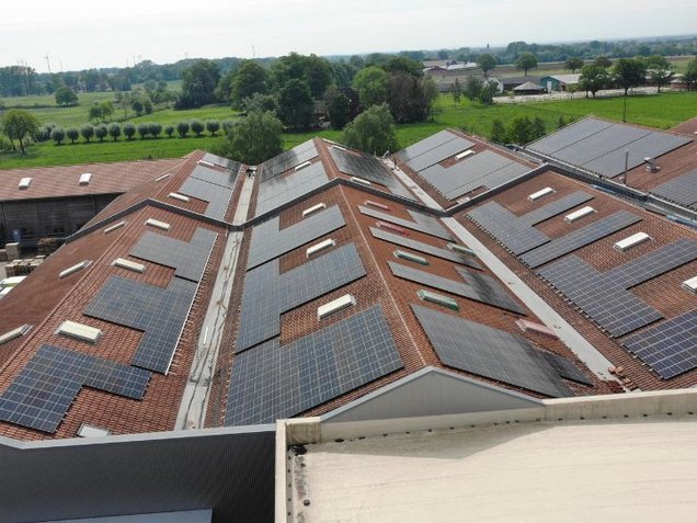 Installierte Photovoltaikanlage am Standort Coesfeld